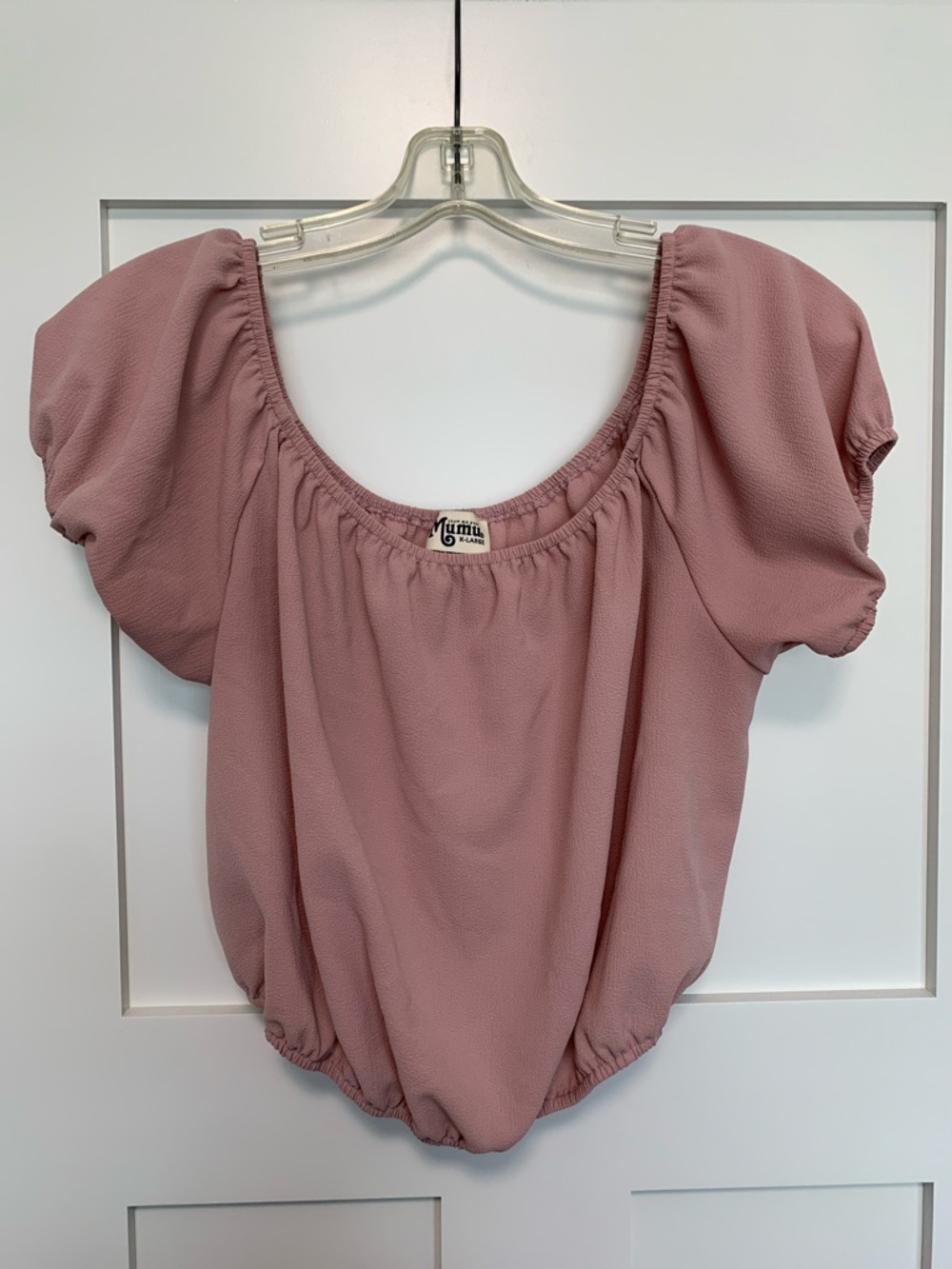 Show Me Your MuMu Blouson Puff Sleeve Top in Dusty Rose